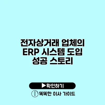 전자상거래 업체의 ERP 시스템 도입 성공 스토리