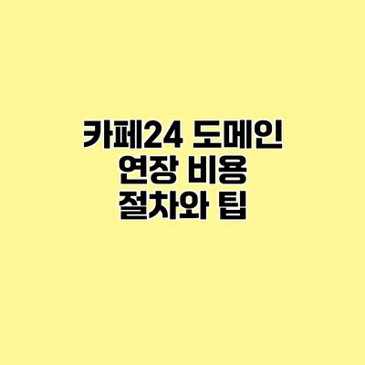 카페24 도메인 연장 비용 절차와 팁