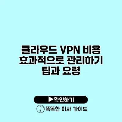 클라우드 VPN 비용 효과적으로 관리하기 팁과 요령