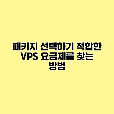 패키지 선택하기 적합한 VPS 요금제를 찾는 방법