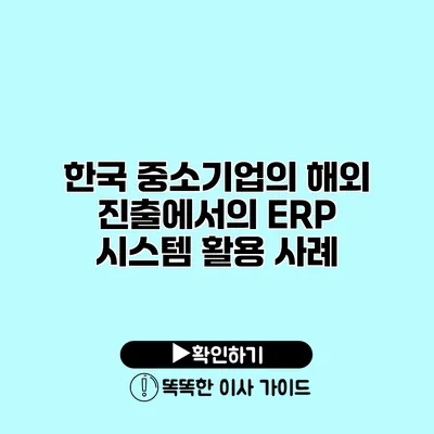 한국 중소기업의 해외 진출에서의 ERP 시스템 활용 사례