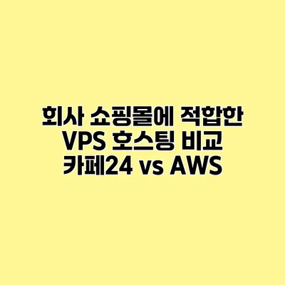 회사 쇼핑몰에 적합한 VPS 호스팅 비교 카페24 vs AWS